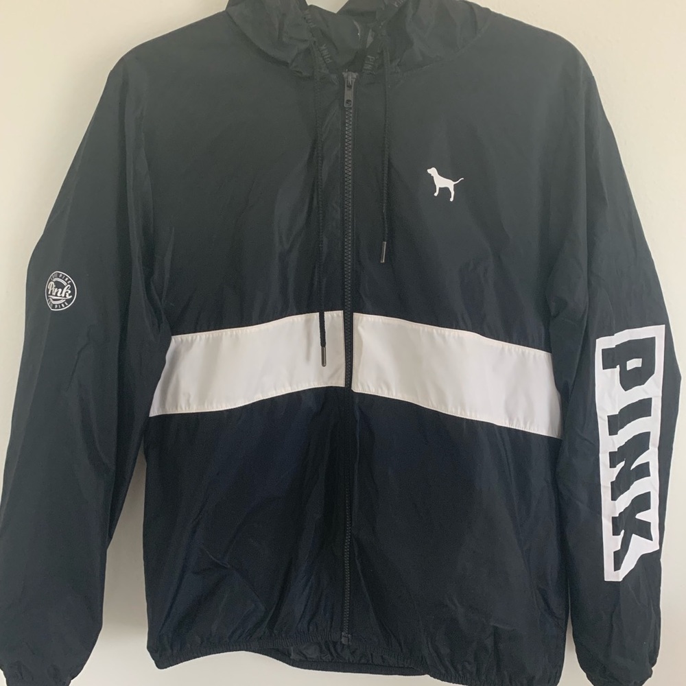 PINK black windbreaker